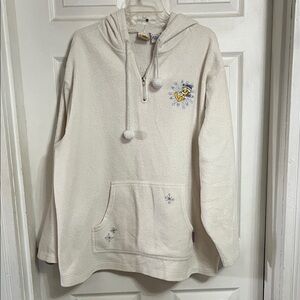 Warner Bros. Cream Hooded Sweater with Character Embroidery